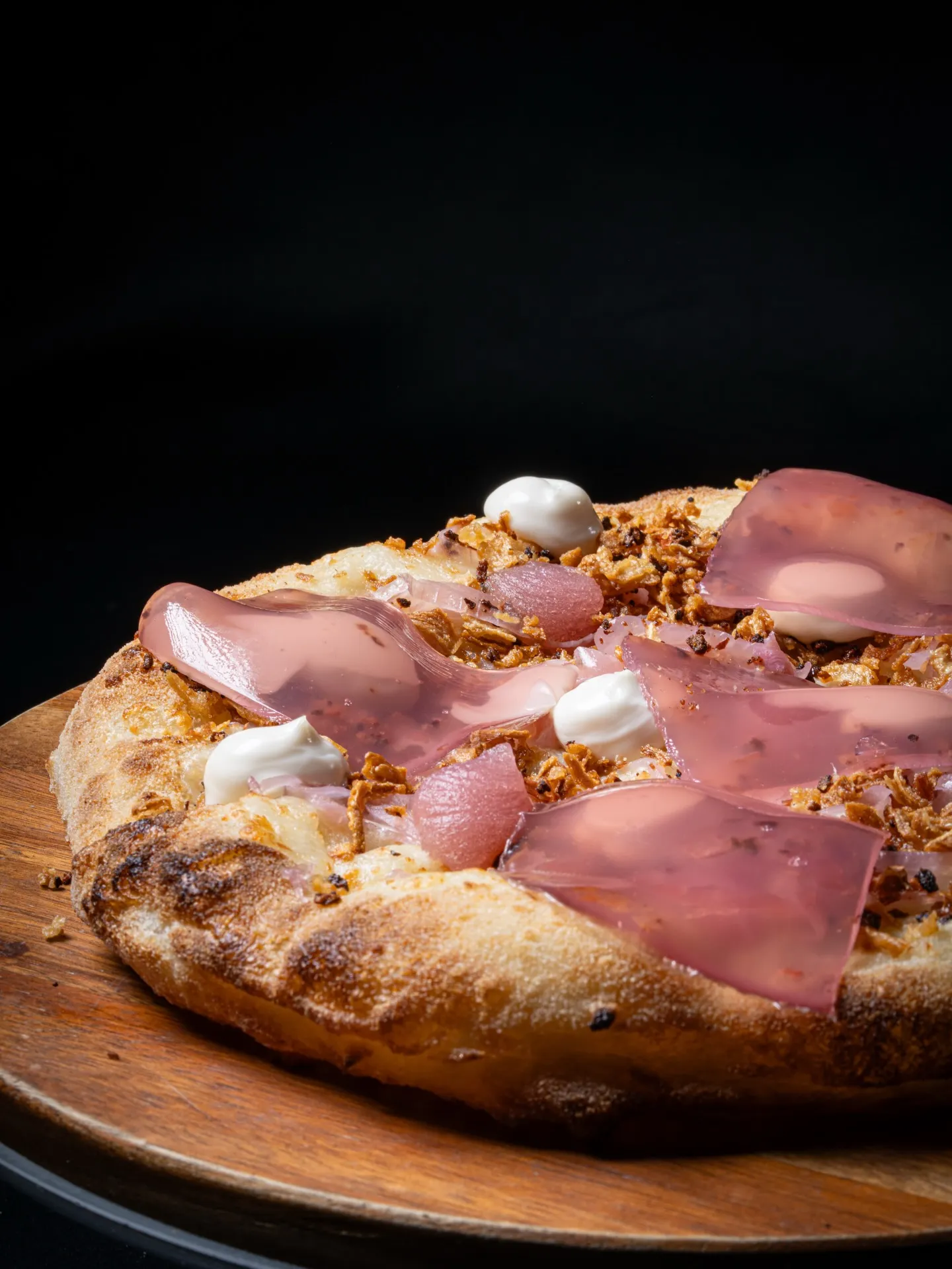 Mortadella and pistachio pizza with fresh mozzarella at Francesco Martucci Wynwood